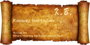 Kassay Bertalan névjegykártya