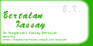 bertalan kassay business card
